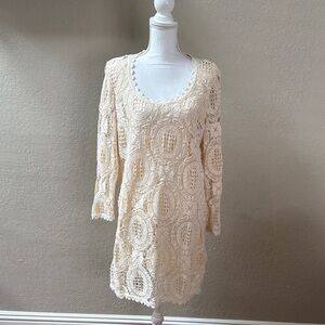 French Connection Cream Lace Crochet Dress